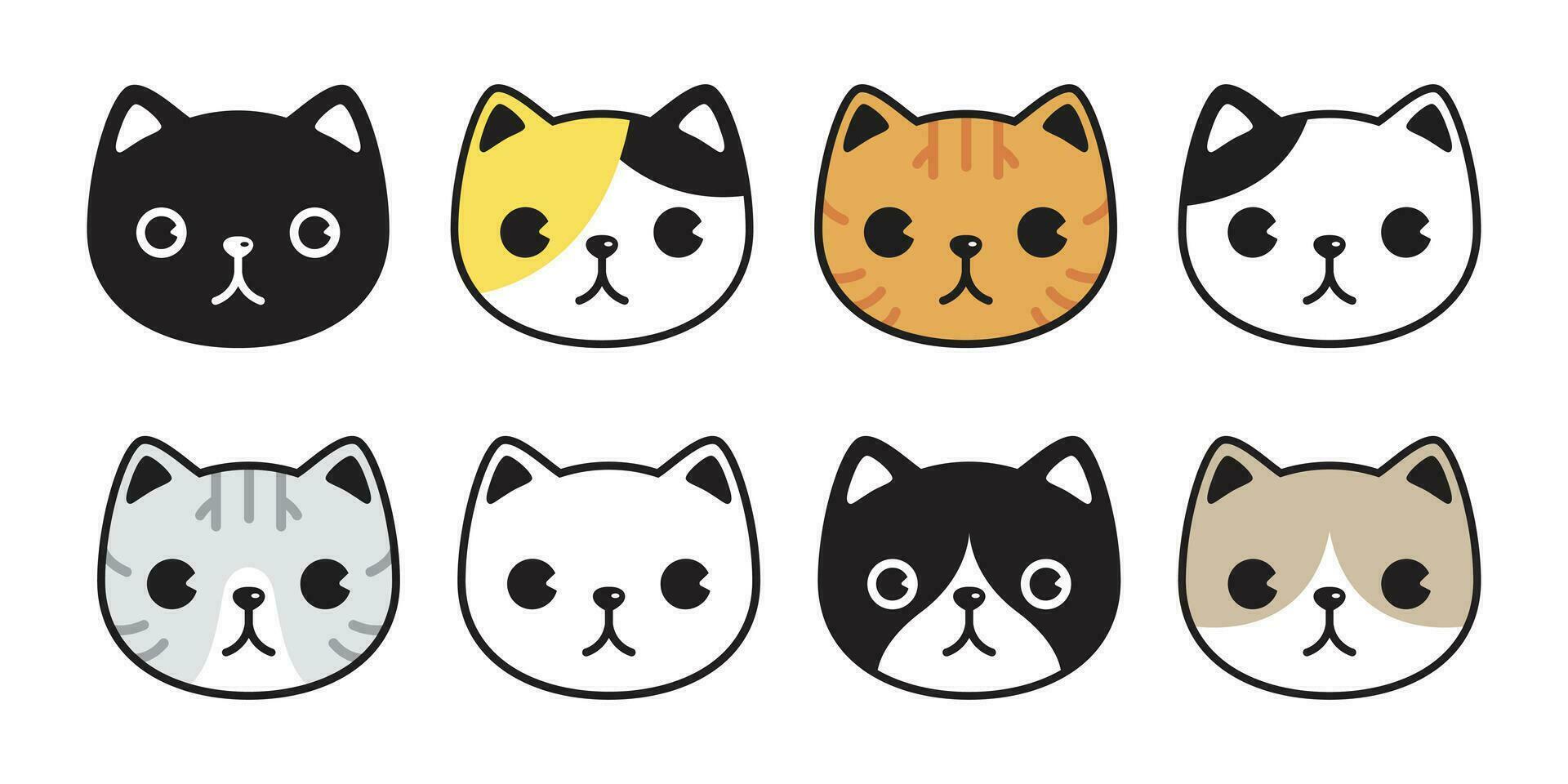 chat vecteur icône chaton race calicot logo symbole dessin animé personnage griffonnage illustration conception