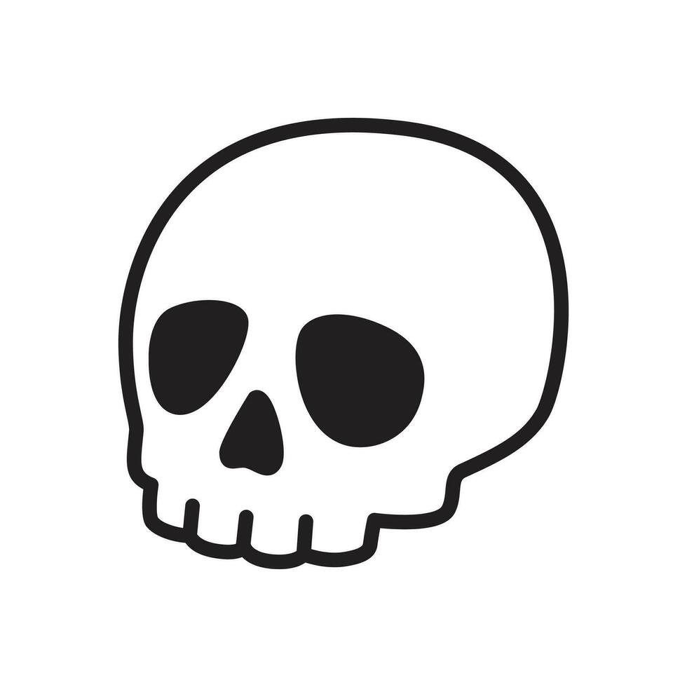 crâne icône vecteur Halloween logo pirate symbole OS fantôme personnage dessin animé illustration griffonnage conception