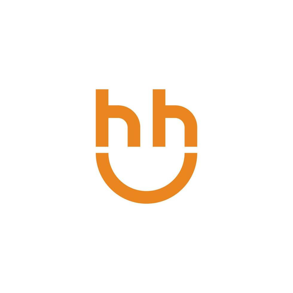 lettre h content sourire amusement symbole logo vecteur