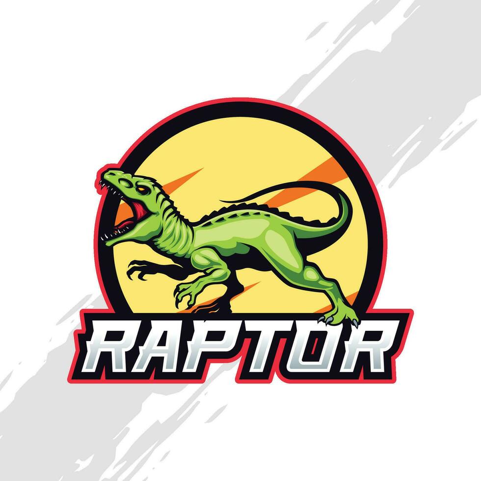 velociraptor dinosaure logo mascotte numérique illustration vecteur