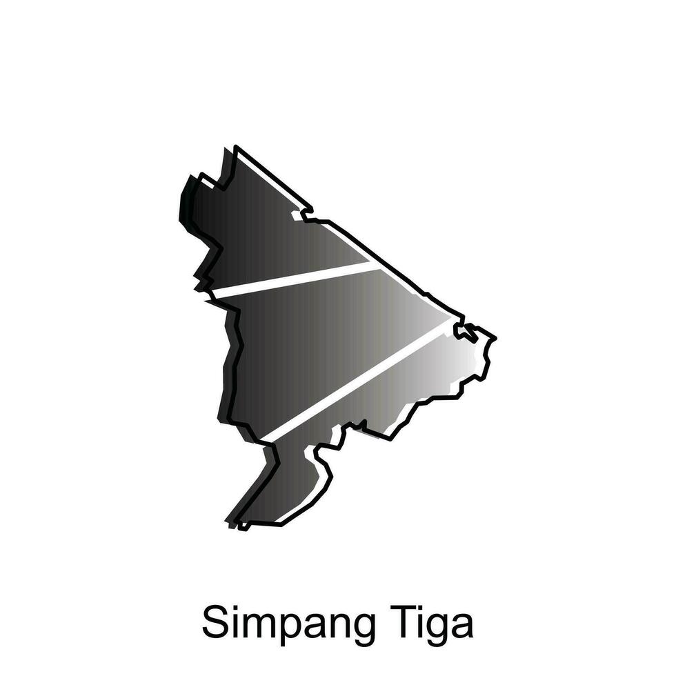 simple tiga carte ville. vecteur carte de Province aceh Capitale pays coloré conception, illustration conception modèle sur blanc Contexte