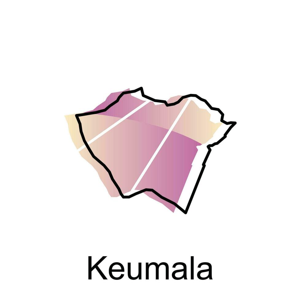 keumala carte ville. vecteur carte de Province aceh Capitale pays coloré conception, illustration conception modèle sur blanc Contexte