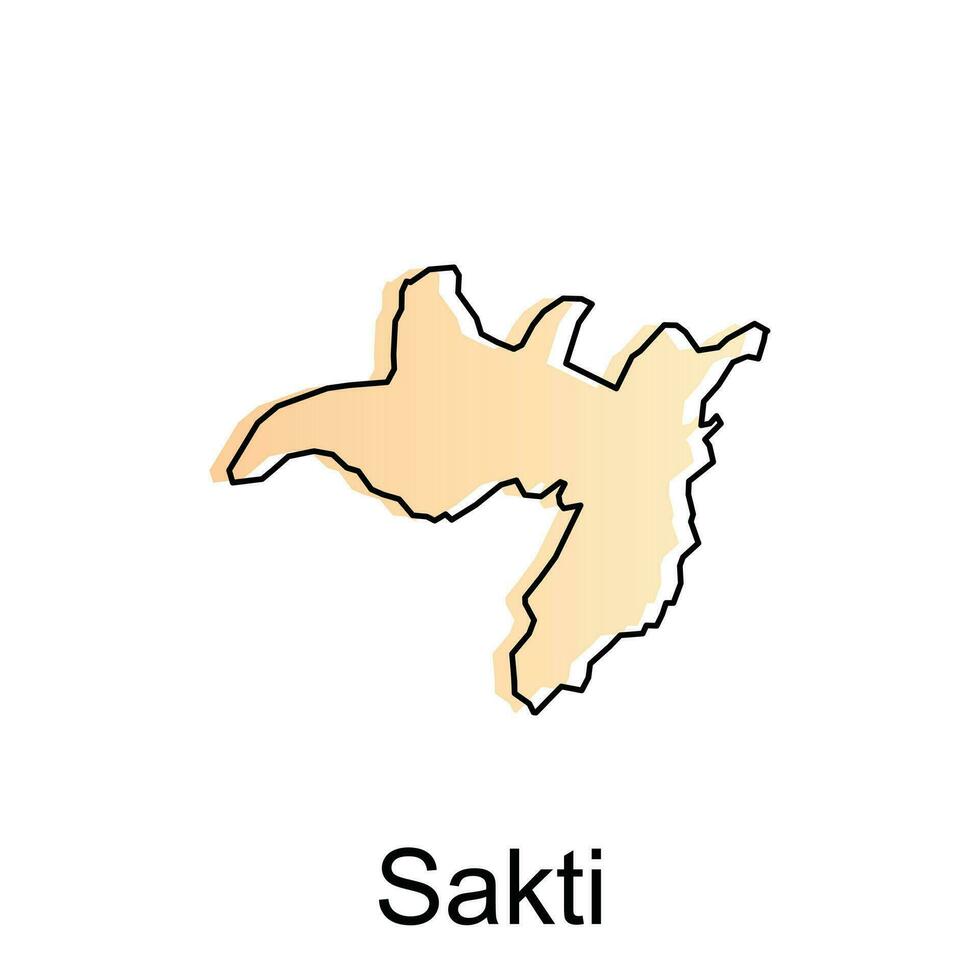carte ville de sakti illustration conception, monde carte international vecteur modèle avec contour graphique esquisser style isolé sur blanc Contexte
