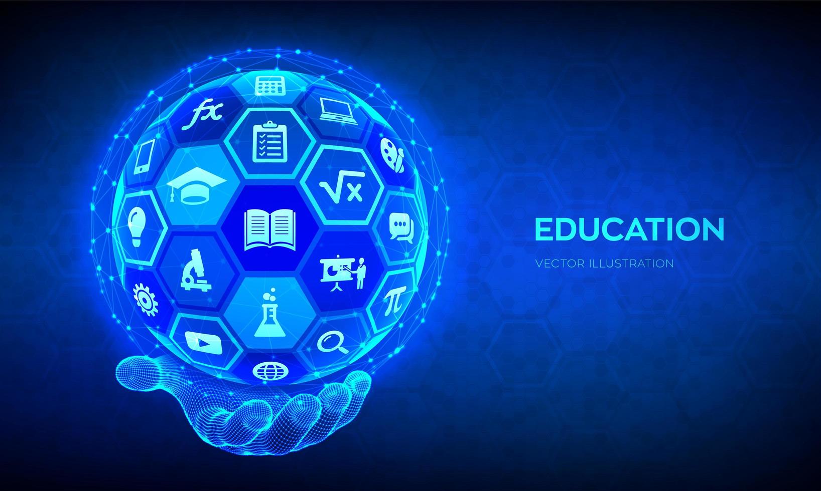 e-learning. concept innovant de technologie d'éducation en ligne. vecteur