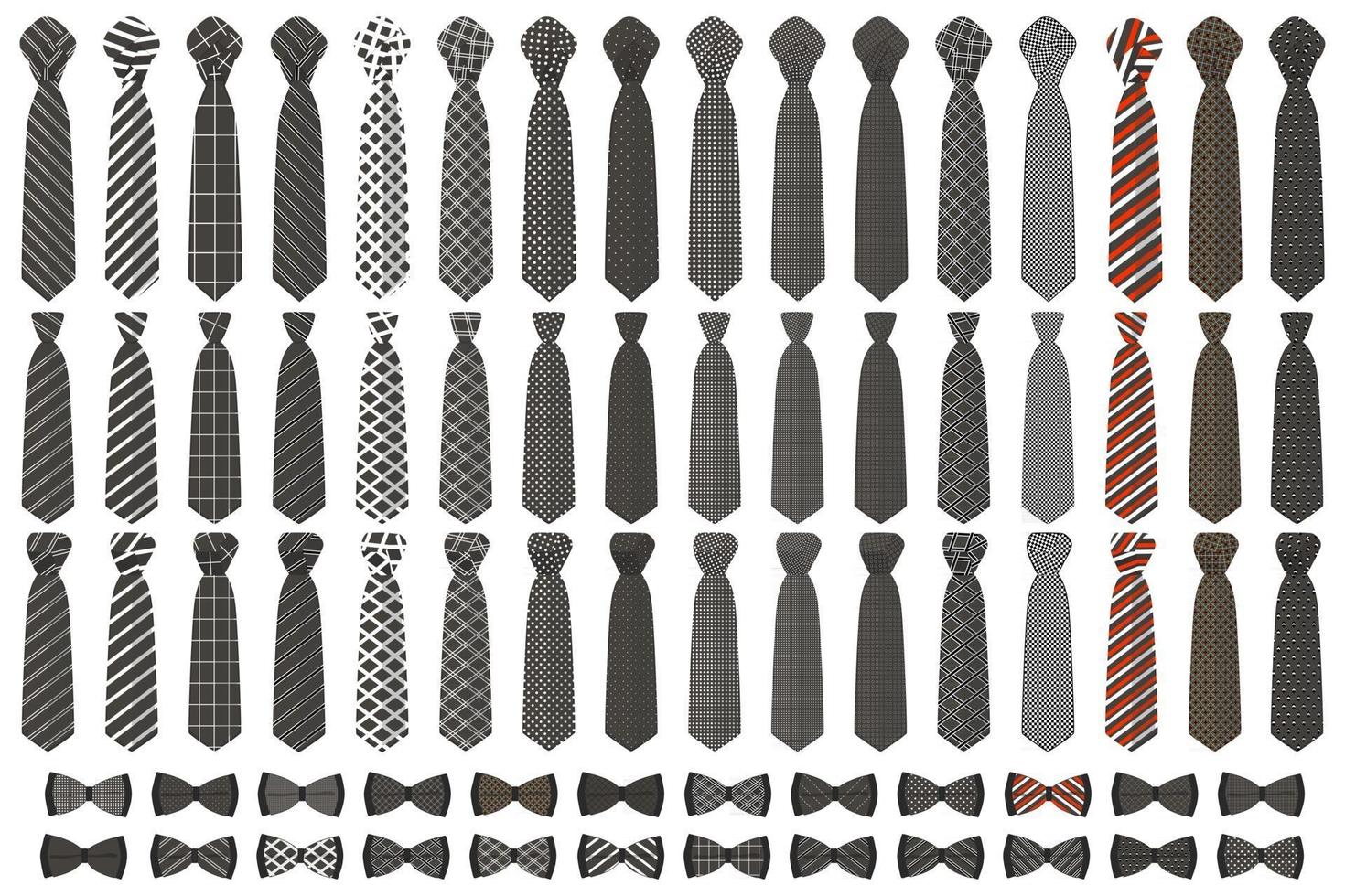 illustration sur le thème grand ensemble de cravates colorées différents types vecteur