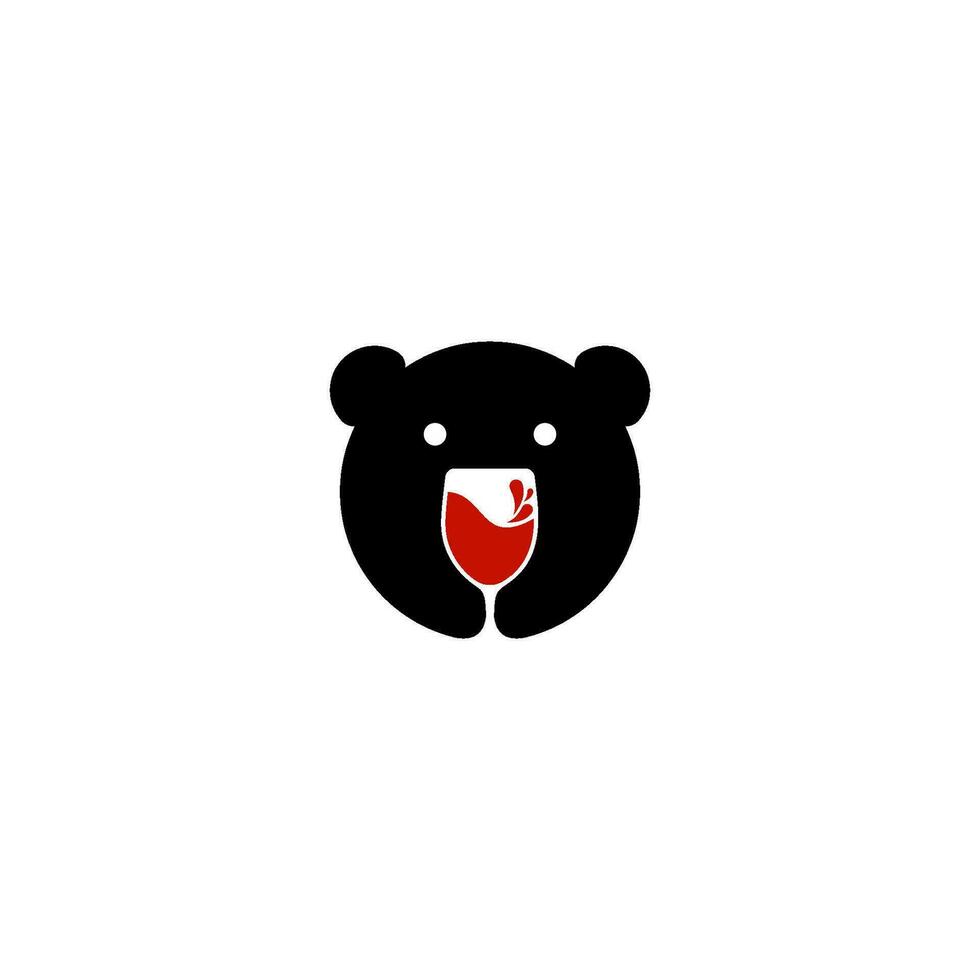 du vin ours vecteur logo conception