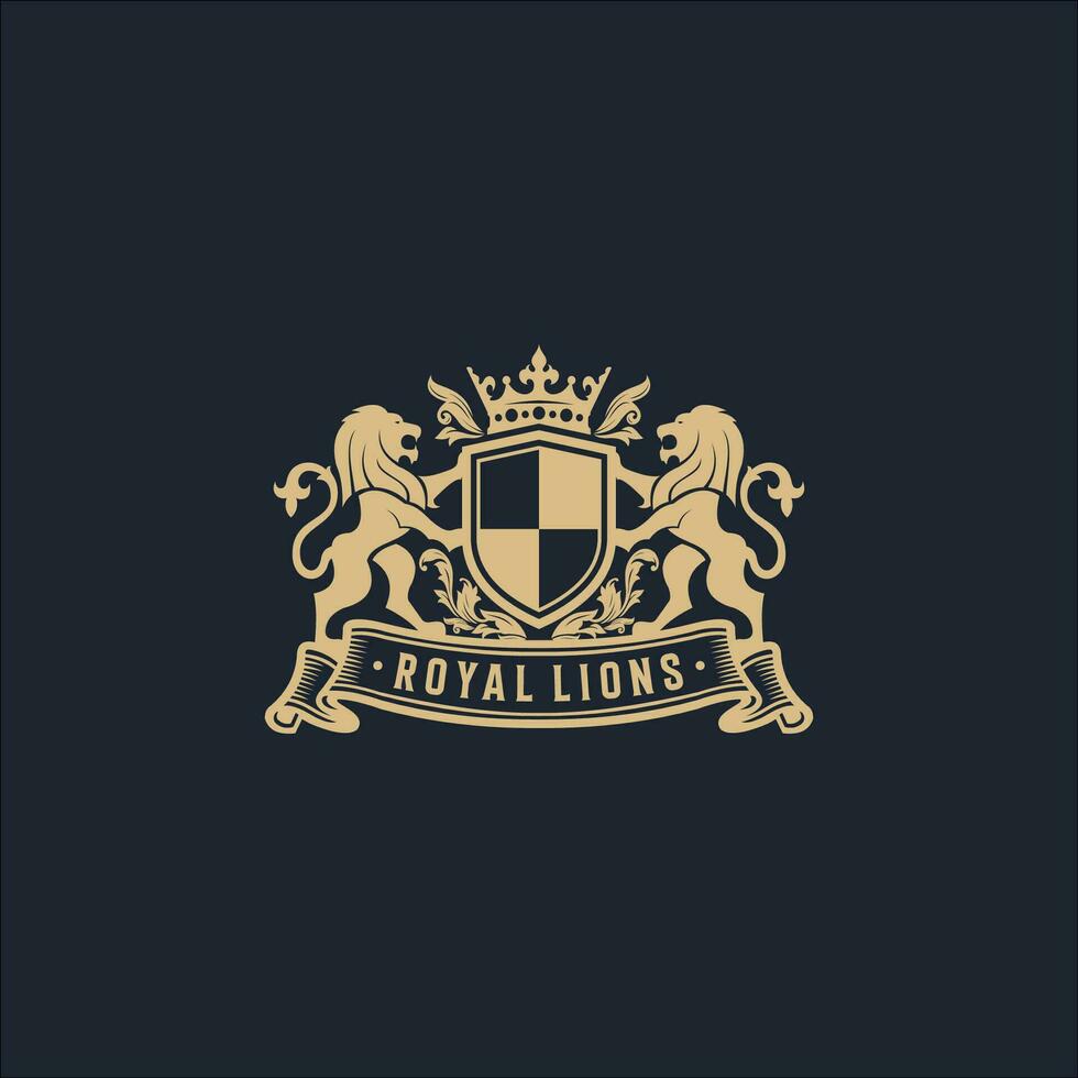 Royal les Lions crête vecteur logo conception