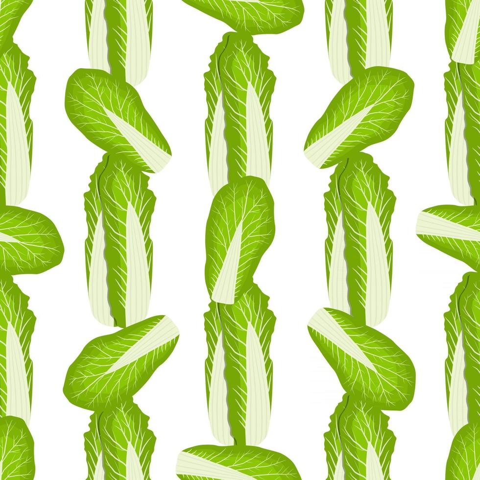 motif végétal coloré simple de salade de chou chinois vecteur