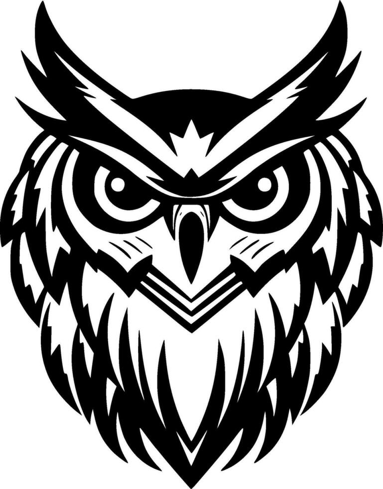 hibou - minimaliste et plat logo - vecteur illustration