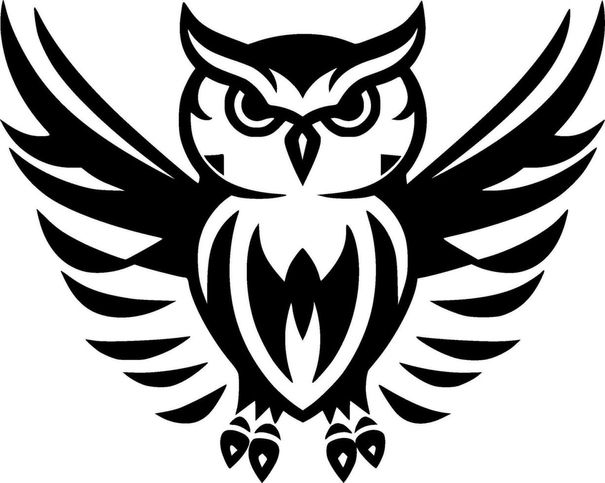 hibou - minimaliste et plat logo - vecteur illustration