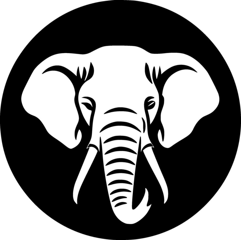 l'éléphant - noir et blanc isolé icône - vecteur illustration