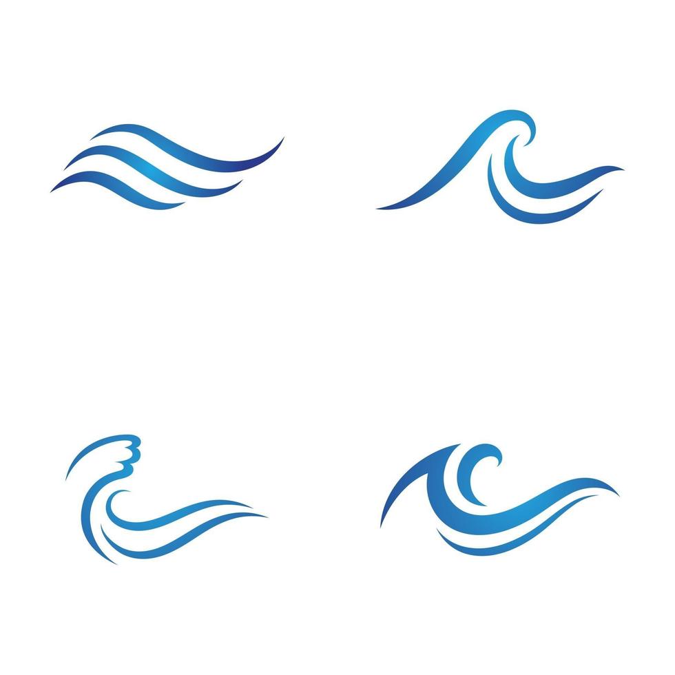 modèle de conception de logo d'eau de vague vecteur