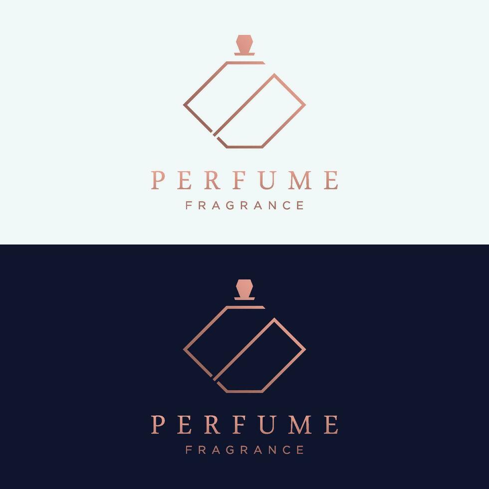 luxe essence fragrance parfum logo modèle conception isolé Contexte. vecteur