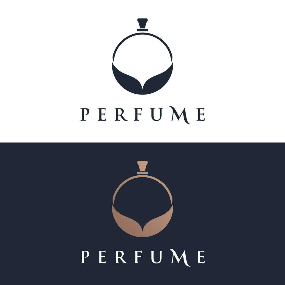 luxe essence fragrance parfum logo modèle conception isolé Contexte. vecteur