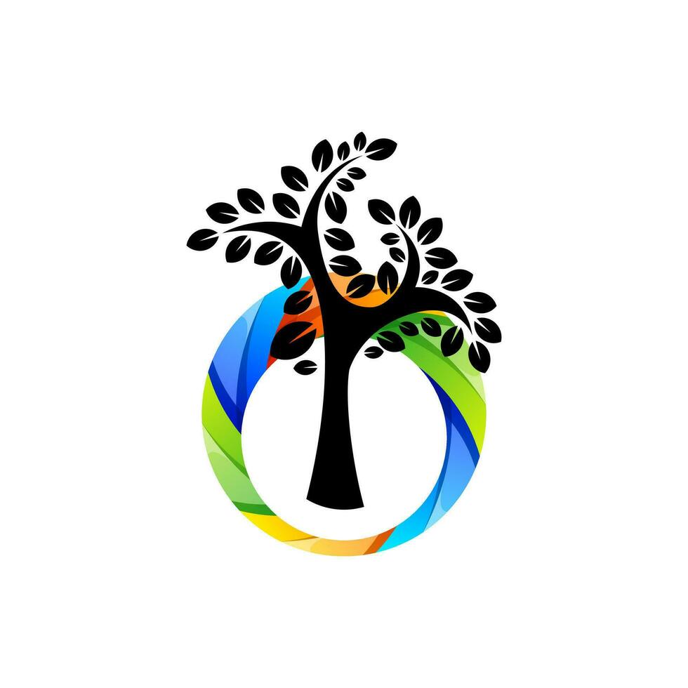 arbre abstrait icône logo conception modèle vecteur