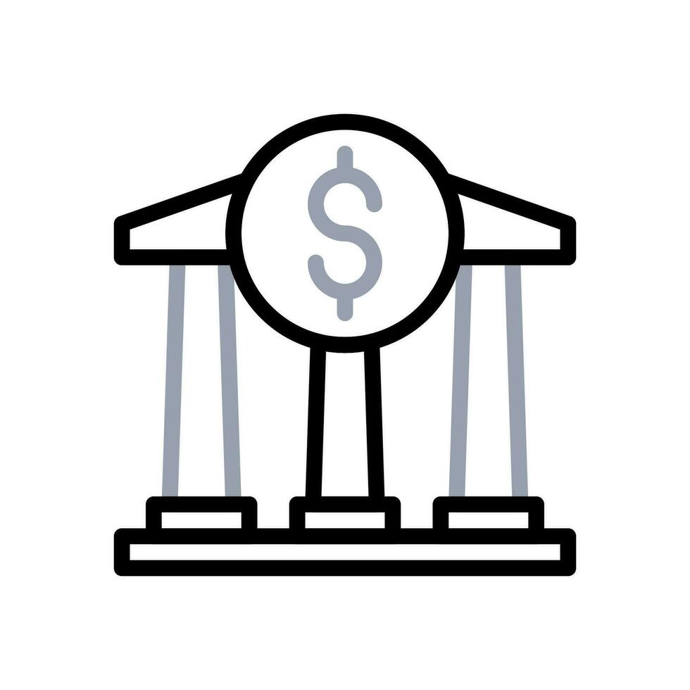 bancaire icône bicolore gris noir affaires symbole illustration. vecteur