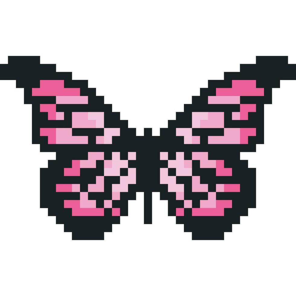 papillon dessin animé icône dans pixel style vecteur