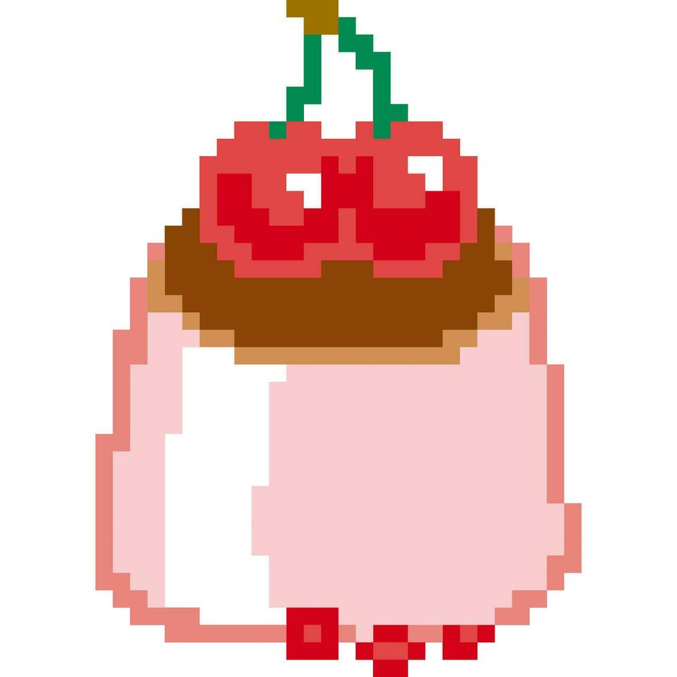 pudding dessin animé icône dans pixel style vecteur