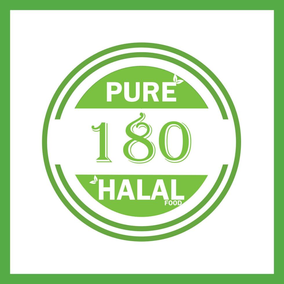 conception avec halal feuille conception 180 vecteur