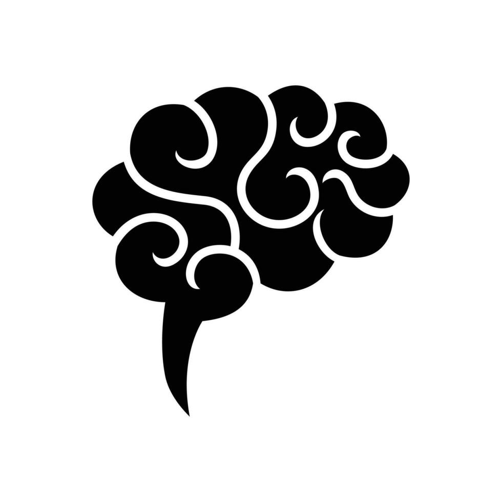 une Humain cerveau dans noir solide Couleur vecteur illustration, utilisation pour en bonne santé silhouette ou en bonne santé logo.