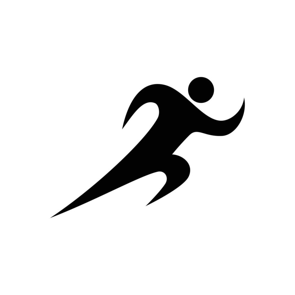illustration de gens fonctionnement dans solide couleur, utilisation pour exercice de athlétisme logo. vecteur