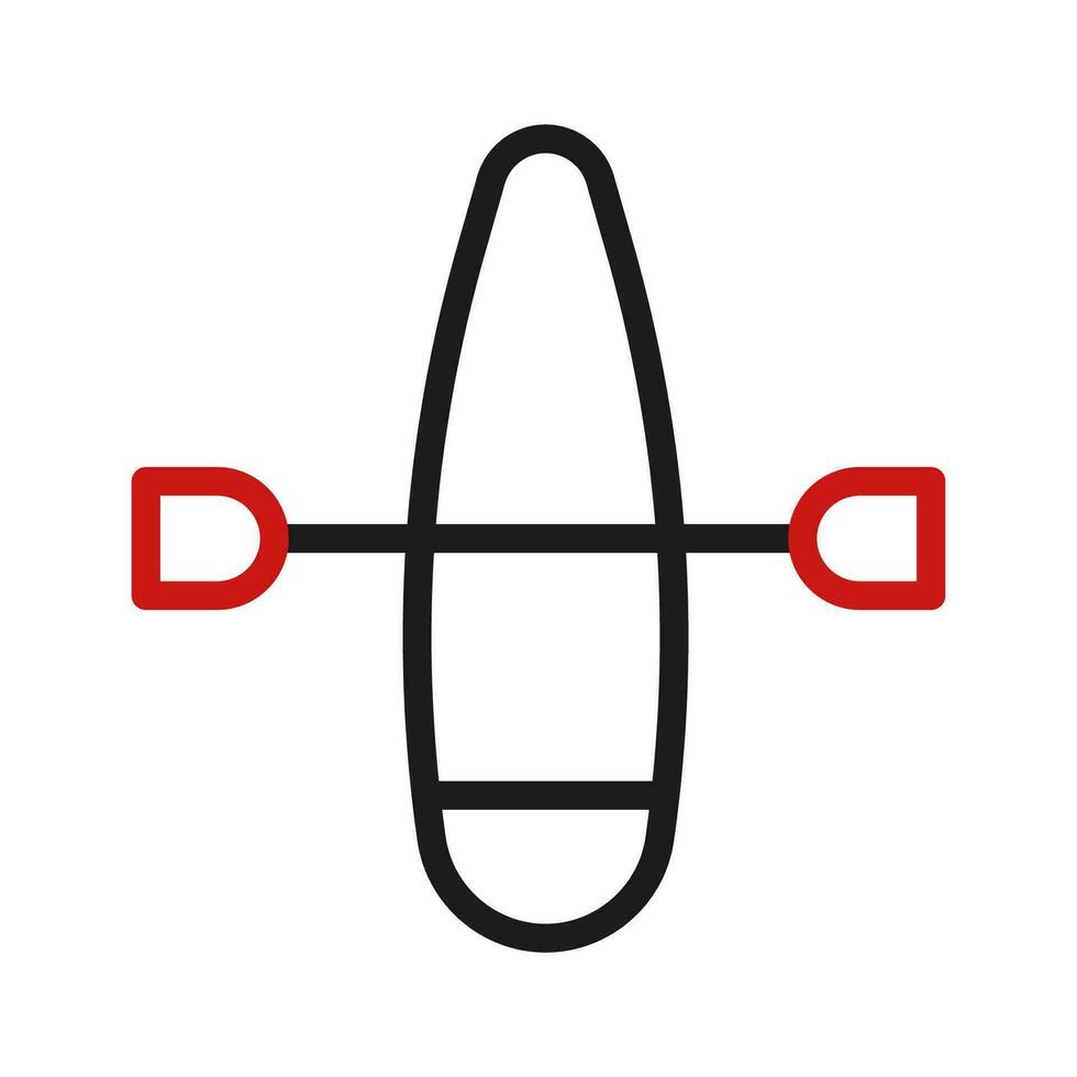 canoë icône bicolore rouge noir sport symbole illustration. vecteur
