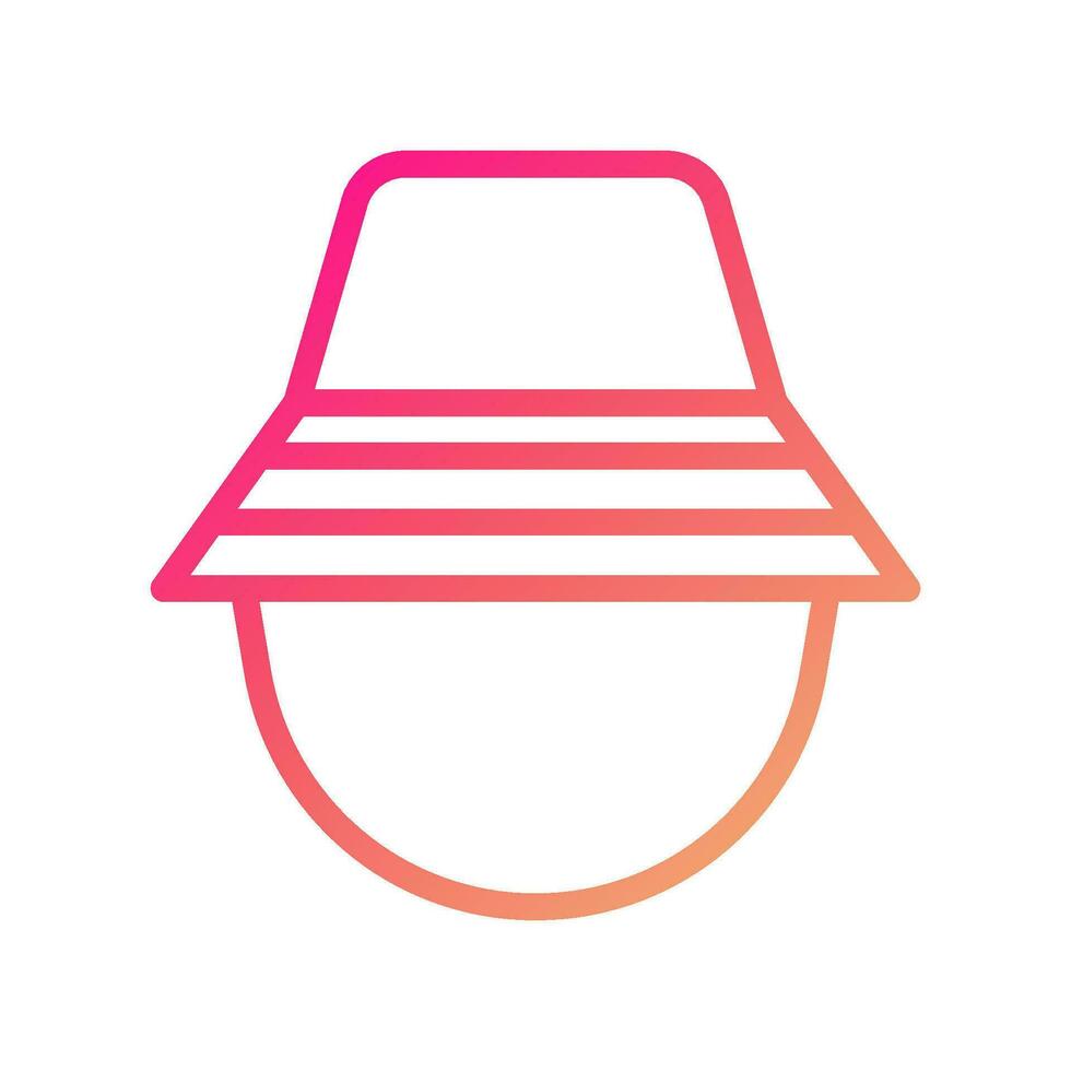 chapeau icône pente rose Jaune été plage symbole illustration. vecteur