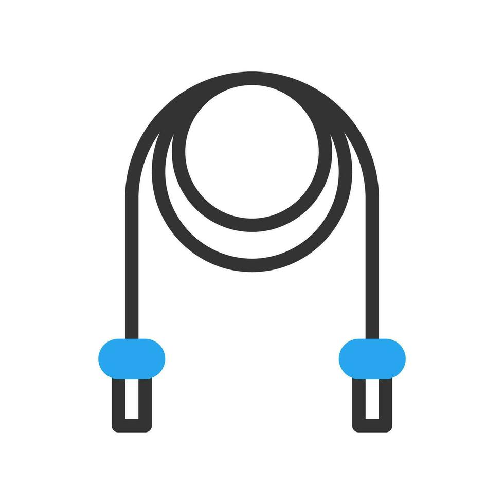sauter corde icône bichromie bleu noir sport symbole illustration. vecteur