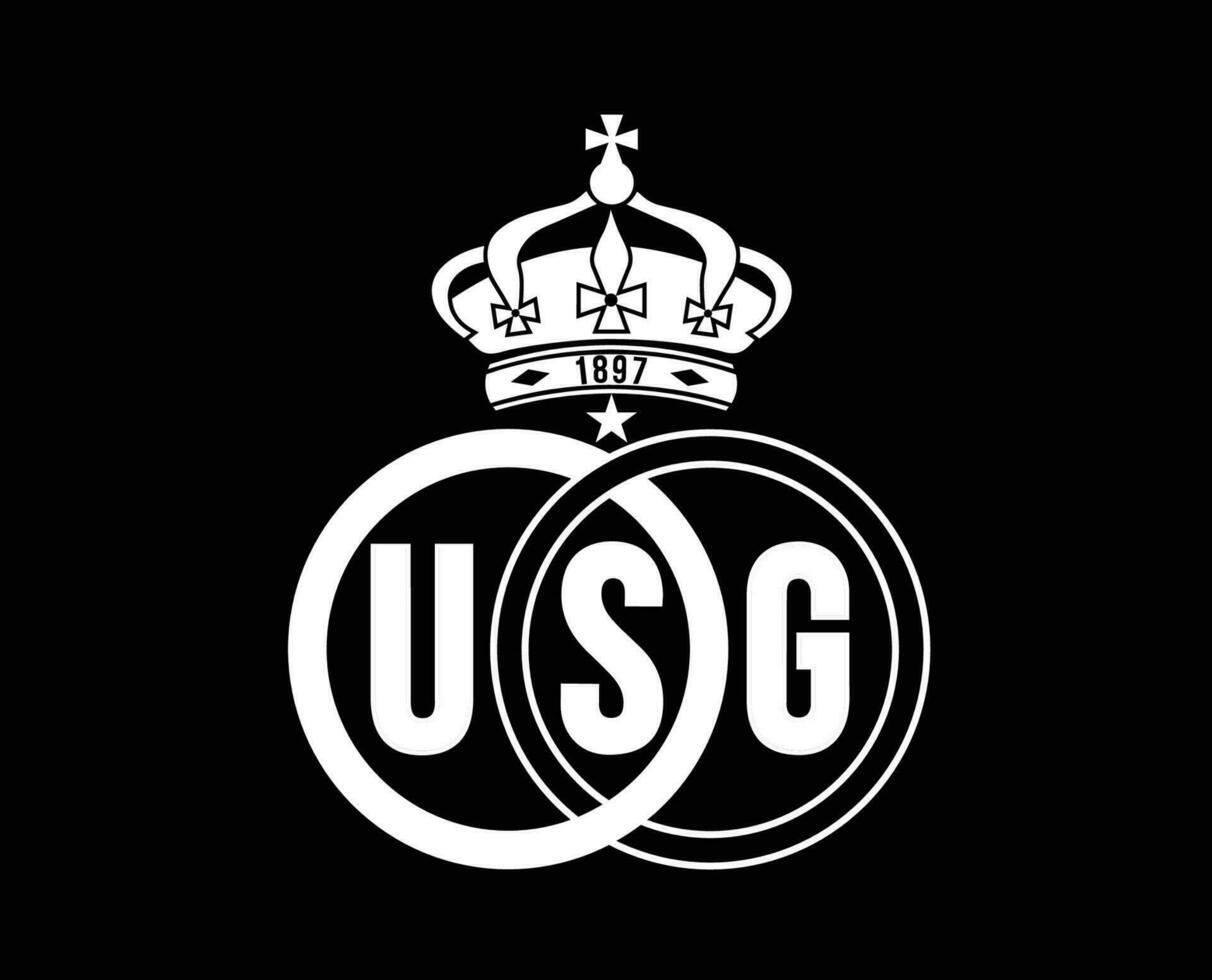 royale syndicat Saint gilloise club logo symbole blanc Belgique ligue Football abstrait conception vecteur illustration avec noir Contexte