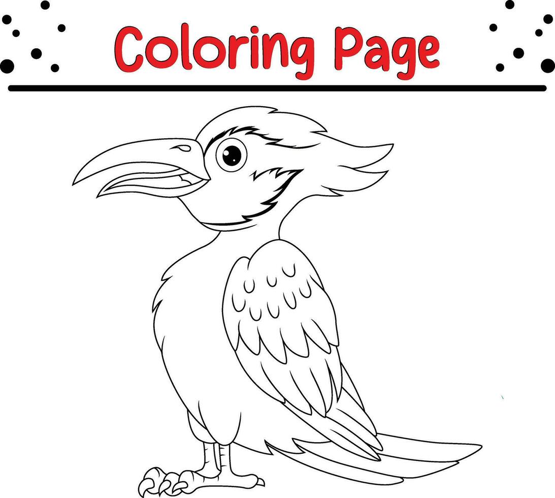 mignonne oiseau animal coloration page illustration vecteur. pour des gamins coloration livre. vecteur