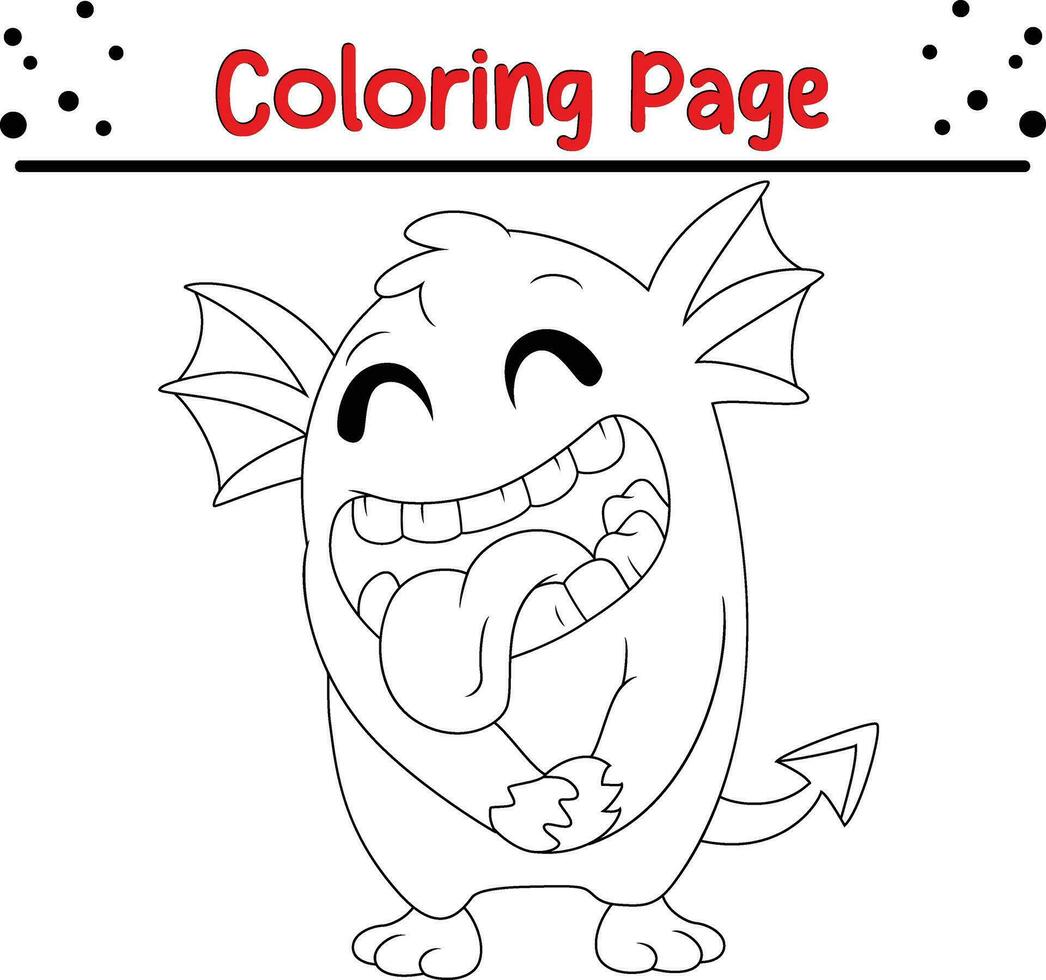 monstre coloration page pour les enfants. noir et blanc vecteur illustration pour coloration livre