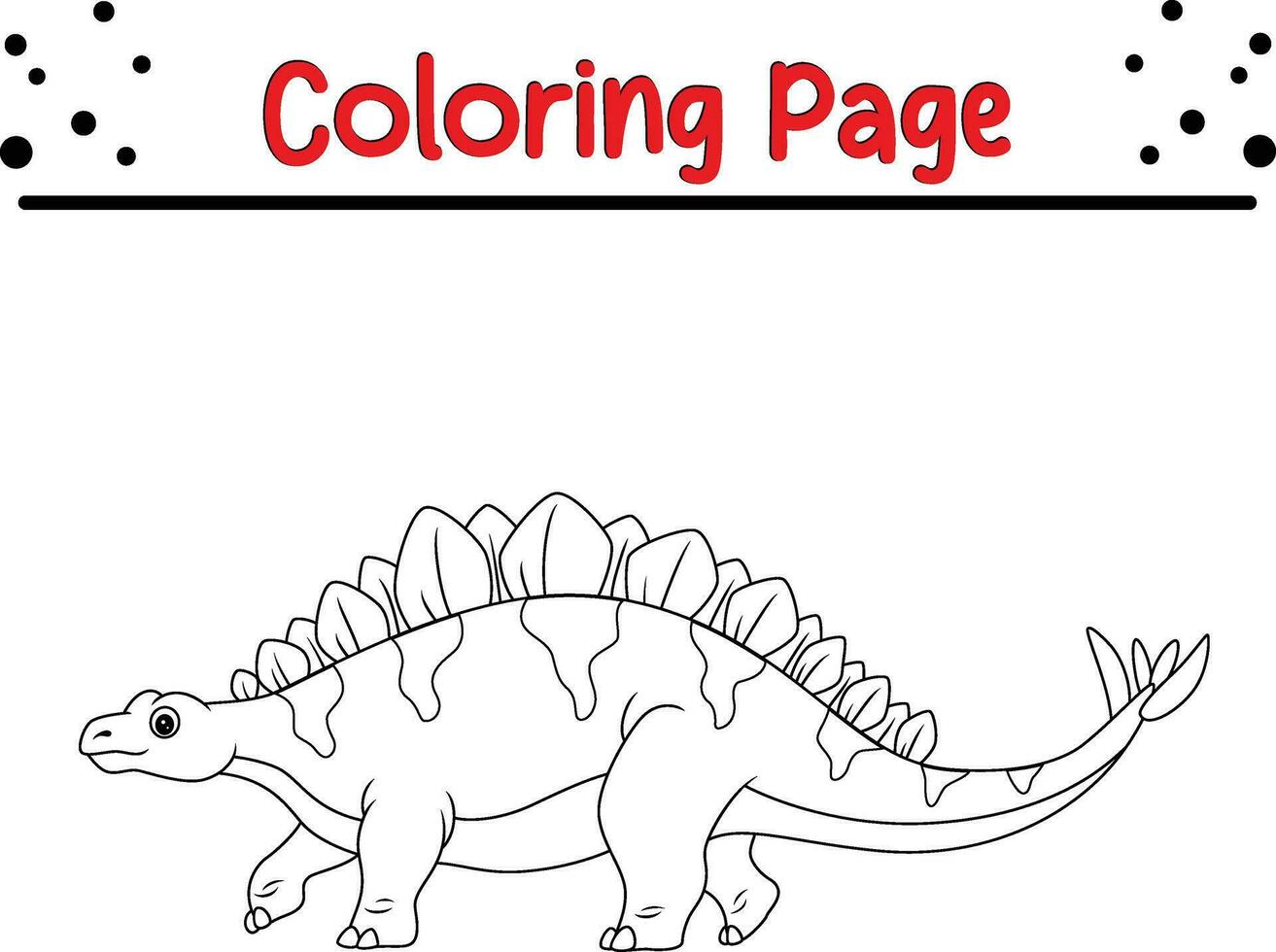 dinosaure coloration page pour les enfants. noir et blanc vecteur illustration pour coloration livre