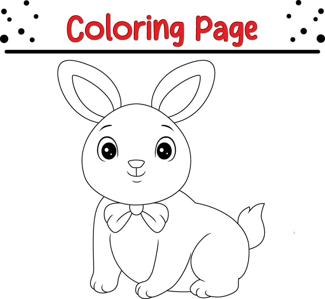 mignonne lapin animal coloration page illustration vecteur. pour des gamins coloration livre. vecteur