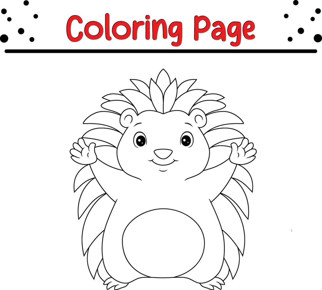 mignonne hérisson animal coloration page illustration vecteur. pour des gamins coloration livre. vecteur