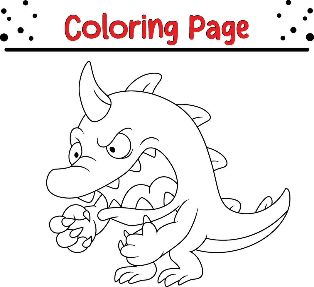 monstre coloration page pour les enfants. noir et blanc vecteur illustration pour coloration livre