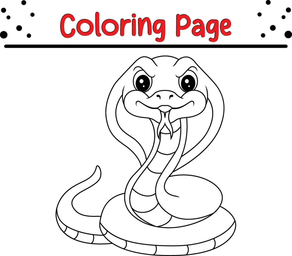 mignonne serpent animal coloration page pour les enfants. noir et blanc vecteur illustration pour coloration livre.