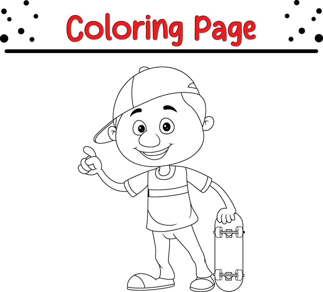 mignonne peu enfant coloration page pour les enfants. noir et blanc vecteur illustration pour coloration livre.