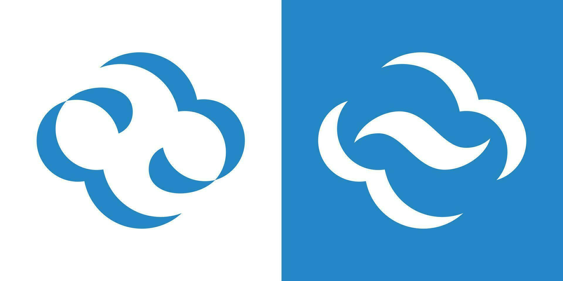 nuage et vague logo conception icône vecteur illustration