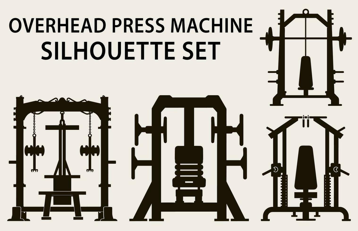 ensemble de Gym équipement silhouette vecteur, aptitude élément machine illustration paquet vecteur