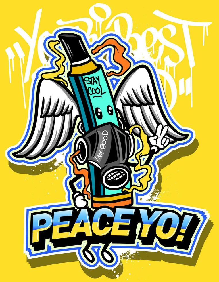 graffiti dessin animé des illustrations dans vibrant couleurs. rue art hip hop graffiti personnage conception dans vecteur illustrations.