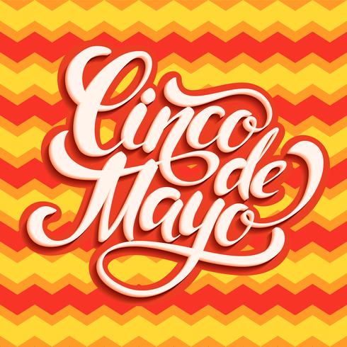 Conception de lettrage Cinco de Mayo. vecteur