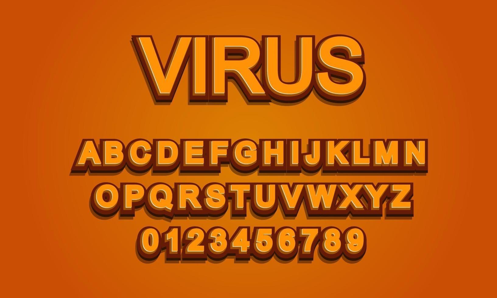 style de titre de virus à effet de texte modifiable vecteur