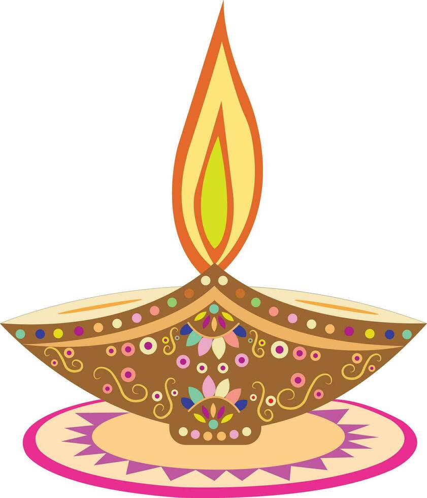 vecteur illustration de diwali fête avec décoratif coloré conception ensemble.