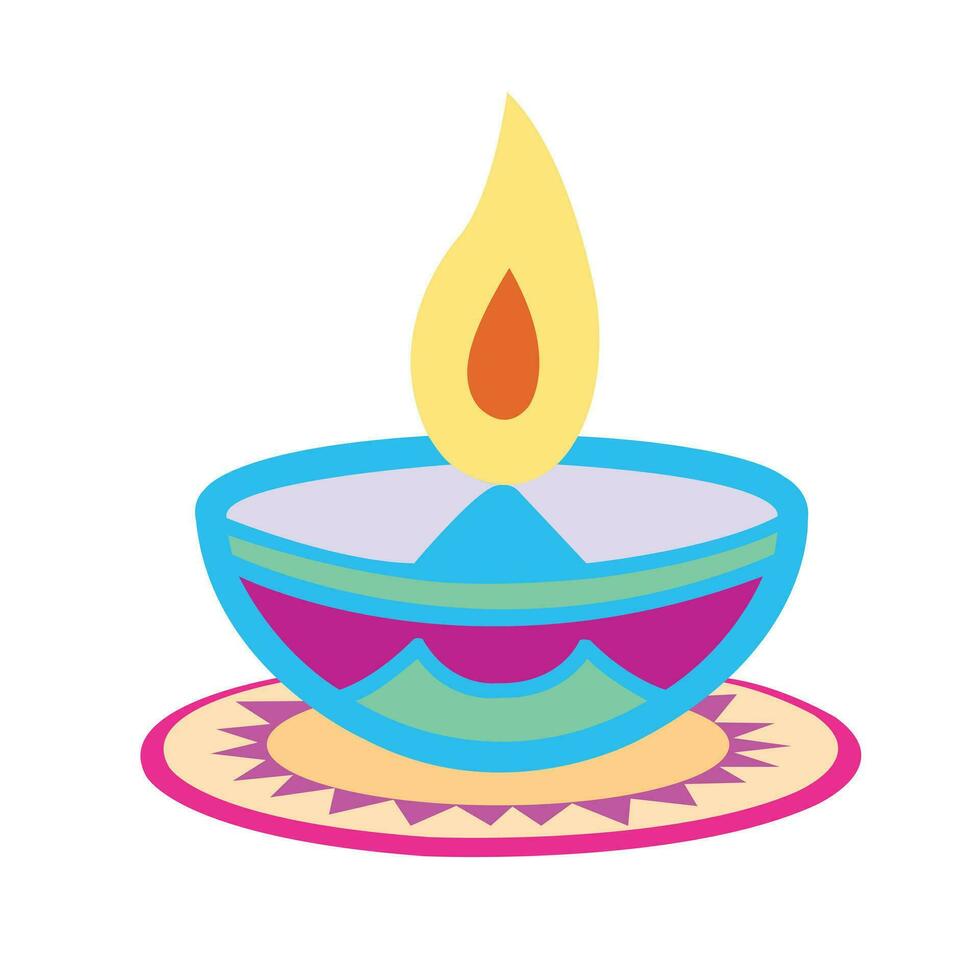 vecteur illustration de diwali fête avec décoratif coloré conception ensemble.
