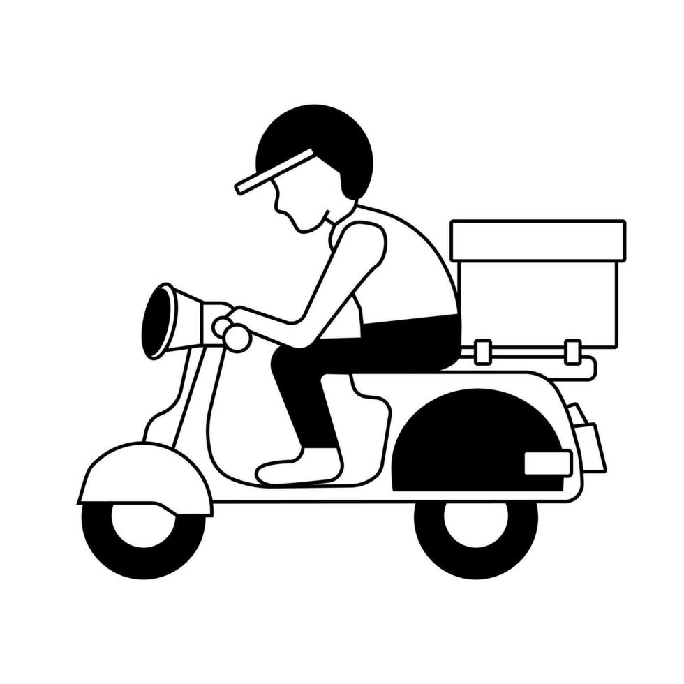 vite et gratuit livraison par scooter. nourriture un service vecteur icône