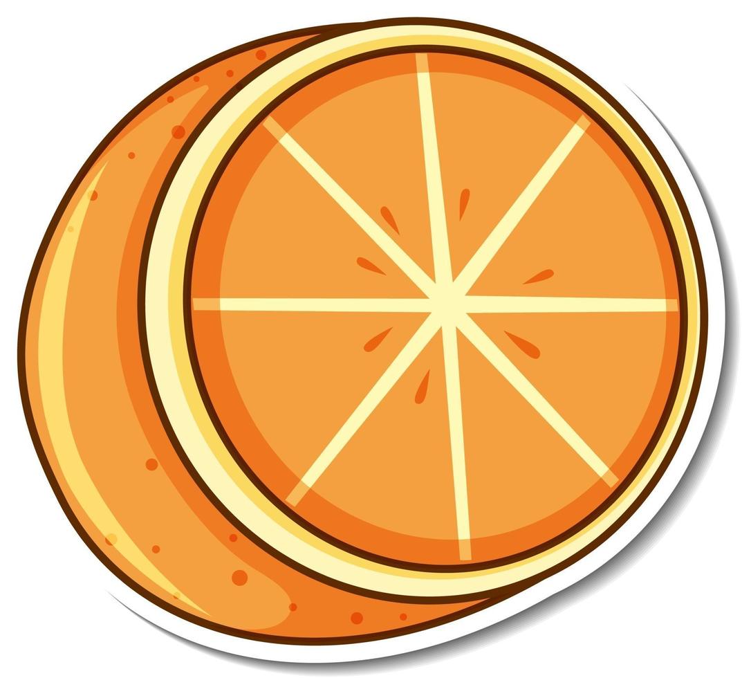 conception d'autocollant avec des fruits orange isolés vecteur