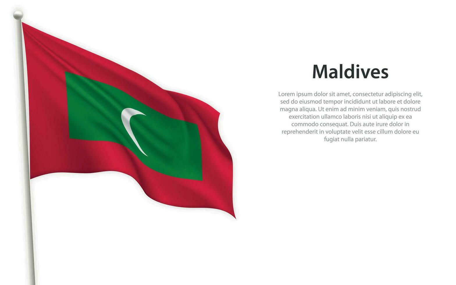 agitant drapeau de Maldives sur blanc Contexte. modèle pour indépendance journée vecteur