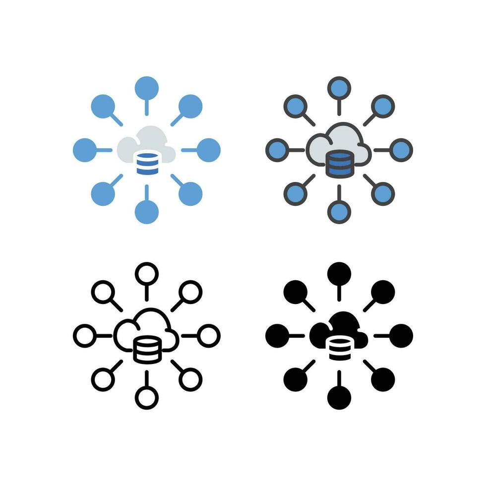 nuage, réseau pour gros Les données La technologie analytique, base de données, nuage l'informatique, serveur. Les données science technologie. machine apprentissage. gros Les données icône. vecteur illustration. conception sur blanc Contexte. eps10