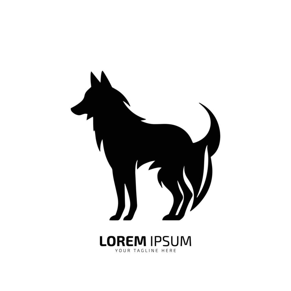 minimal et abstrait Loup logo coyote icône chien silhouette chacal vecteur jungle animal