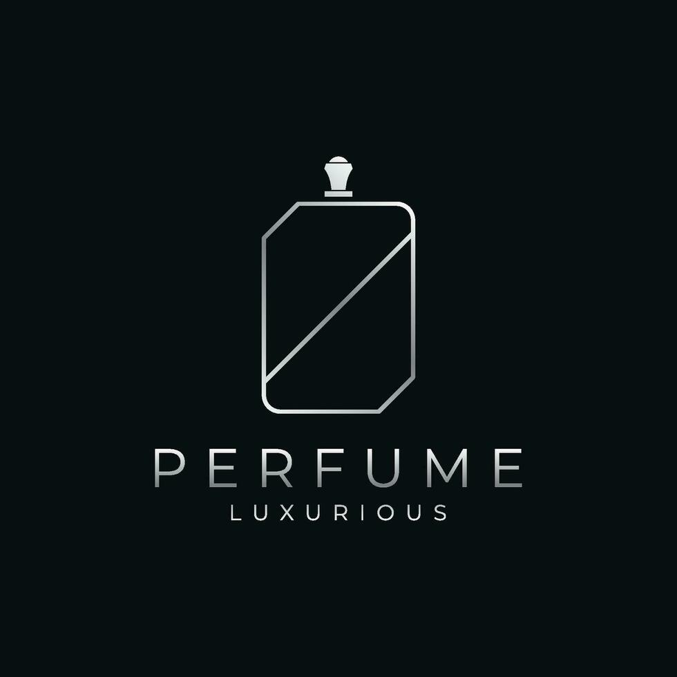luxe essence fragrance parfum logo modèle conception isolé Contexte. vecteur